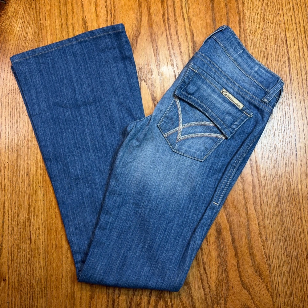 William Rast Belle Flare Jeans Womens 24 Blue Low Rise Stretch Denim Bootcut Y2K